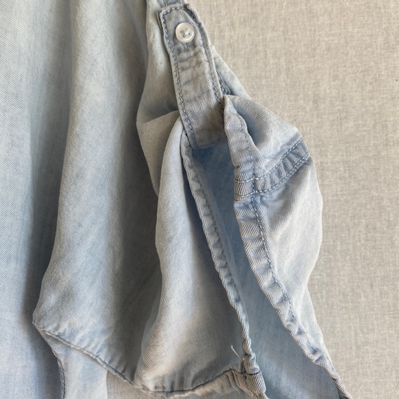&SHIRT by H&M Women Chambray Top/Shirt light Blue Elastic Waist - Picture 7 of 8